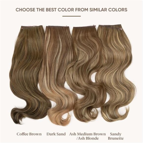 SARLA Invisible Wire Hair Extensions with 3 Clips Synthetic Wavy Curly - Picture 2 of 15